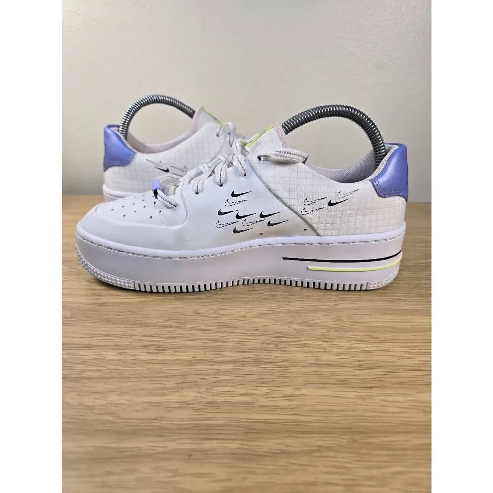 Nike Air Force 1 Sage Low LX Multi Swoosh White Purple Women’s Shoes Size 8